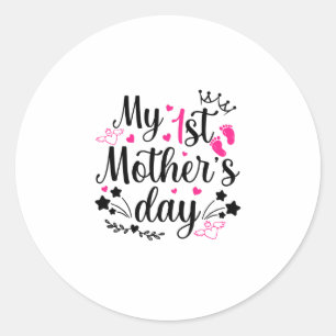 Mein erster Muttertag als Mama 2 Runder Aufkleber