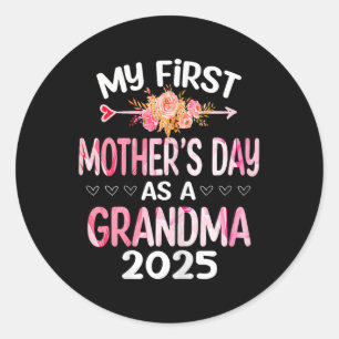 Mein erster Müttertag als Oma 2025 Funny Mothe Runder Aufkleber