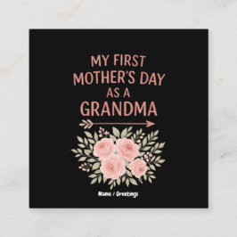Mein erster Muttertag als Oma Funny & Niedlich Quadratische Visitenkarte