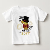 Mein erster Niedlicher Baby Boy Gold Glitzer im Ne Baby T-shirt (Vorderseite)