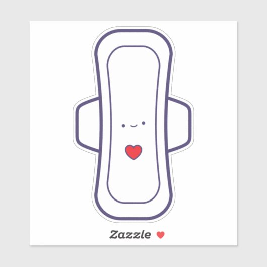 Mein erster Niedlicher Cartoon Menstrual Pad Herzs Aufkleber (Blatt)