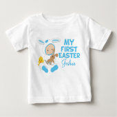Mein erster Osterbaby-Baby Niedlich Blue Bunny Baby T-shirt (Vorderseite)