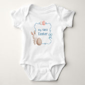 Mein erster Osterblauer Baby Baby Strampler (Vorderseite)