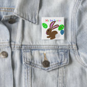 Mein erster Ostergeblasener KaninchenNAME Button (Beispiel)