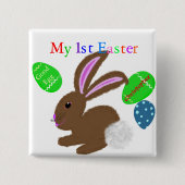 Mein erster Ostergeblasener KaninchenNAME Button (Vorderseite)
