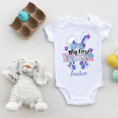 Mein erster Ostern Niedlich blauer Hase individuel Baby Strampler