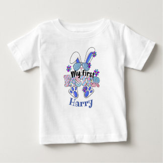 Mein erster Ostern Niedlich Blue Bunny individuell Baby T-shirt