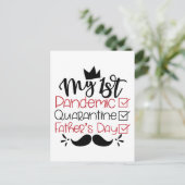 Mein erster Pandemie-Quarantäne-Tag des Vaters Postkarte (Stehend Vorderseite)