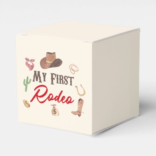 Mein erster Rodeo Cowboy 1. Geburtstag Geschenkschachtel (Vorderseite)