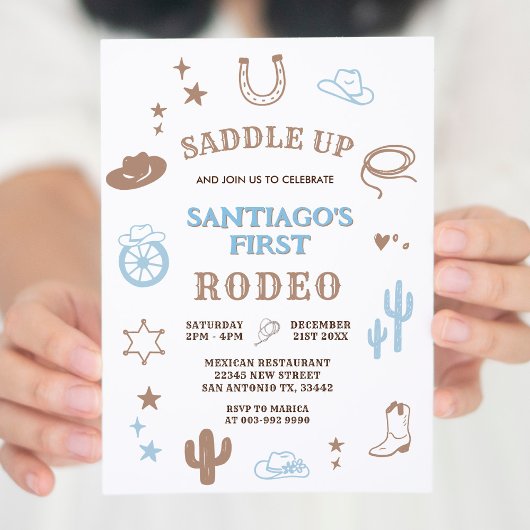 Mein erster Rodeo Cowboy Geburtstag Einladung