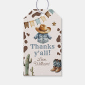 Mein erster Rodeo Cowboy Vielen Dank zum Geburtsta Geschenkanhänger (Vorderseite)