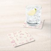 Mein erster Rodeo Pink Cowgirl Western Geburtstag Rechteckiger Pappuntersetzer (Vor Ort)