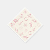 Mein erster Rodeo Pink Cowgirl Western Geburtstag Serviette (Ecke)