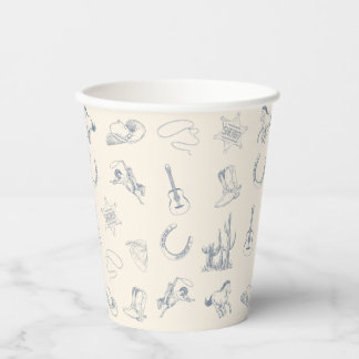Mein erster Rodeo Western Cowboy Neutral Blue Pappbecher