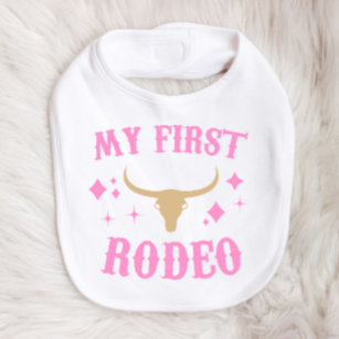Mein erster Rodeo Western Cowgirl 1. Geburtstag Babylätzchen