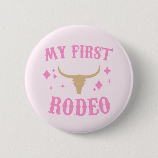 Mein erster Rodeo Western Cowgirl 1. Geburtstag Button (Vorderseite)