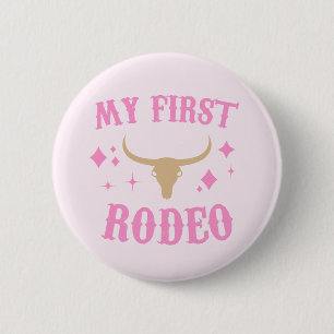 Mein erster Rodeo Western Cowgirl 1. Geburtstag Button