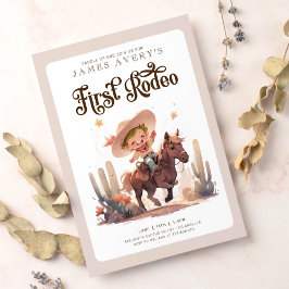 Mein erster Rodeo Wild West Cowboy Geburtstag Einladung