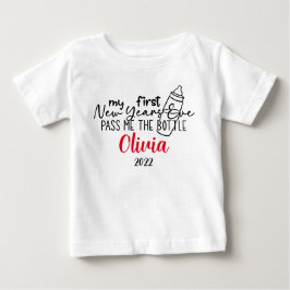 Mein erster Silvester hat mir den Flaschennamen ge Baby T-shirt