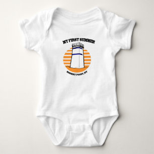 Mein erster Sommer-windiger Punkt, New York Baby Strampler