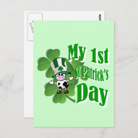 Mein erster St. Patrick's Day Postkarte (Vorne/Hinten)