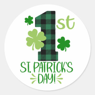 Mein erster St. Patrick's Day ☘️ Runder Aufkleber