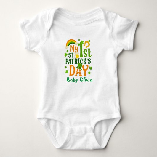 Mein erster St. Patricks's Day Niedlich Baby Strampler (Vorderseite)