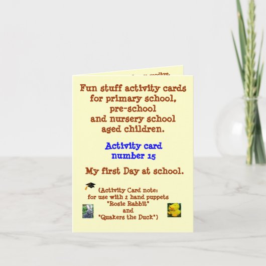 Mein erster Tag an der Schule - Karte (Vorderseite)