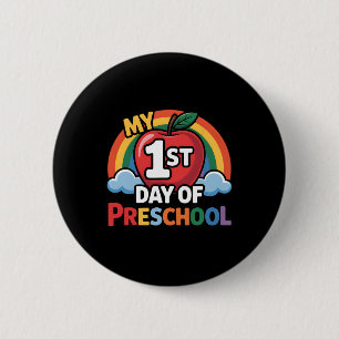Mein erster Tag im Kindergarten Regenbogen Apfel Z Button