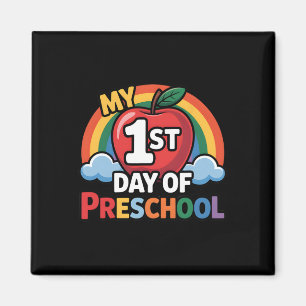 Mein erster Tag im Kindergarten Regenbogen Apfel Z Magnet