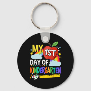 Mein erster Tag im Kindergarten Spaß Bunter Regenb Schlüsselanhänger