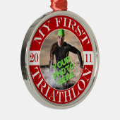 Mein erster Triathlon - 2011 Silbernes Ornament (Rechts)