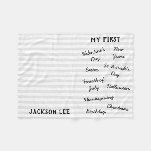 "Mein erster Urlaub Meilenstein" Baby Blanket Fleecedecke