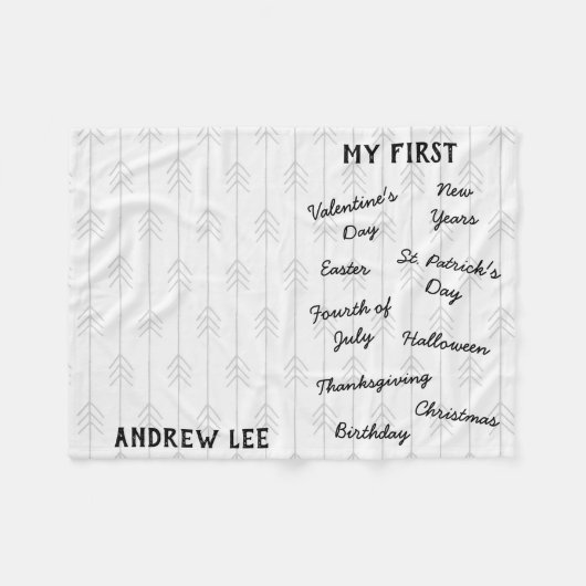 "Mein erster Urlaub Meilenstein" Baby Blanket Fleecedecke (Vorderseite (Horizontal))