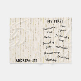 "Mein erster Urlaub Meilenstein" Baby Blanket Fleecedecke
