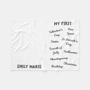 "Mein erster Urlaub Meilenstein" Baby Blanket Fleecedecke