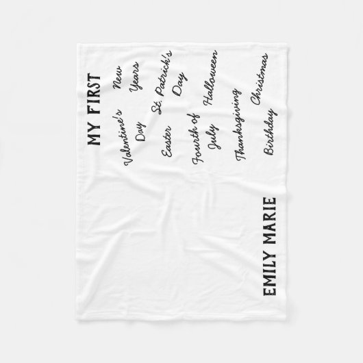 "Mein erster Urlaub Meilenstein" Baby Blanket Fleecedecke (Vorderseite)