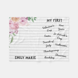 "Mein erster Urlaub Meilenstein" Baby Blanket Fleecedecke