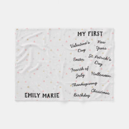"Mein erster Urlaub Meilenstein" Baby Blanket Fleecedecke