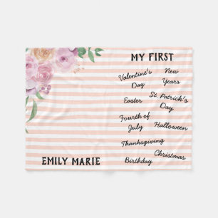 "Mein erster Urlaub Meilenstein" Baby Blanket Fleecedecke