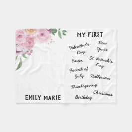 "Mein erster Urlaub Meilenstein" Baby Blanket Fleecedecke