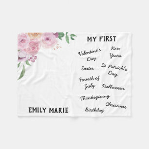 "Mein erster Urlaub Meilenstein" Baby Blanket Fleecedecke