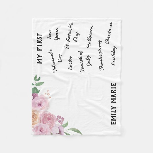 "Mein erster Urlaub Meilenstein" Baby Blanket Fleecedecke (Vorderseite)