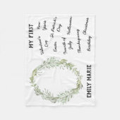 "Mein erster Urlaub Meilenstein" Baby Blanket Fleecedecke (Vorderseite)