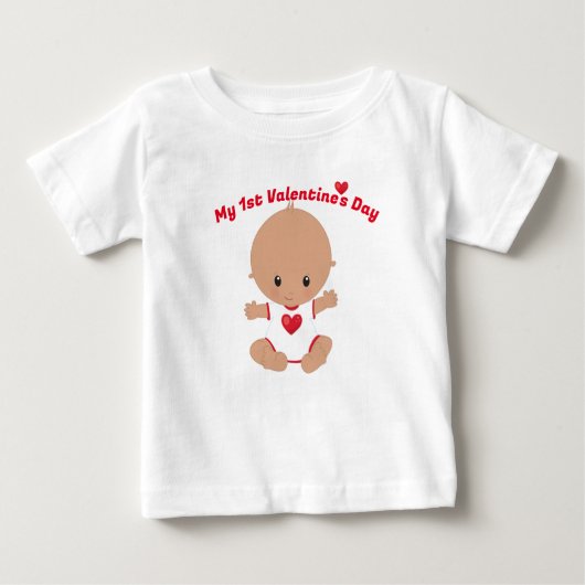 Mein erster Valentinstag Baby T - Shirt (Vorderseite)