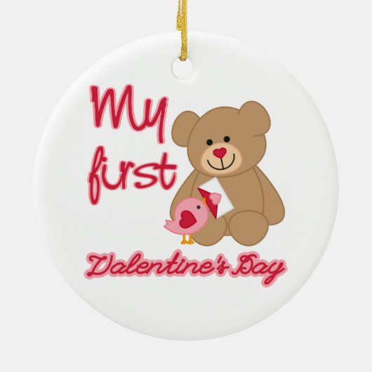Mein erster Valentinstag Keramikornament (Hinten)