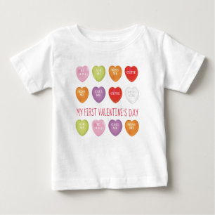 Mein erster Valentinstag Niedliches Vintages Herz Baby T-shirt