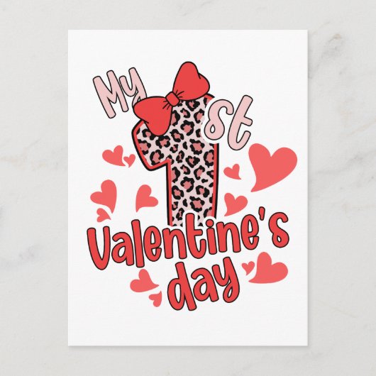 Mein erster Valentinstag Postkarte (Vorderseite)