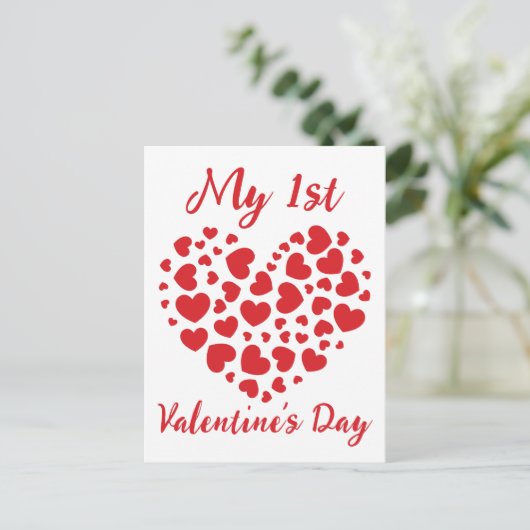 Mein erster Valentinstag Postkarte (Stehend Vorderseite)