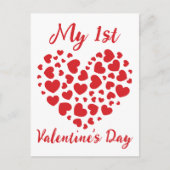Mein erster Valentinstag Postkarte (Vorderseite)